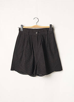 Short fermeture zippée sous rabat boutonné taille haute noir LAURENCE BRAS femme