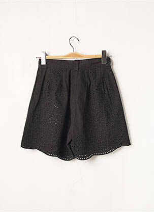Short fermeture zippée sous rabat boutonné taille haute noir LAURENCE BRAS femme