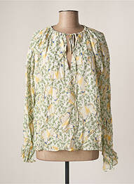 Blouse imprimé fantaisie manches longues vert ROSEANNA femme