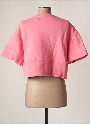 Sweat-shirt sérigraphie manches courtes rose MARGAUX LONNBERG femme