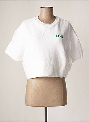Sweat-shirt sérigraphie manches courtes blanc MARGAUX LONNBERG femme