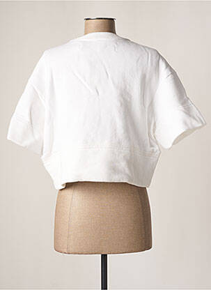 Sweat-shirt sérigraphie manches courtes blanc MARGAUX LONNBERG femme