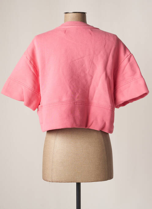 Sweat-shirt sérigraphie manches courtes rose MARGAUX LONNBERG femme