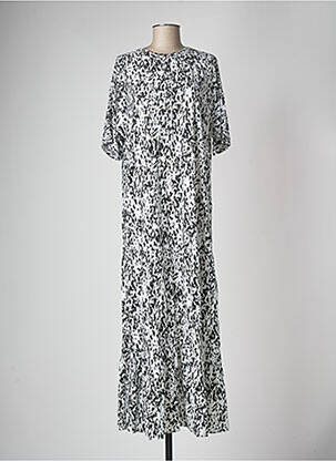 Robe longue imprimé fantaisie manches courtes noir YEST femme