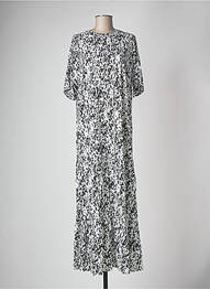 Robe longue imprimé fantaisie manches courtes noir YEST femme