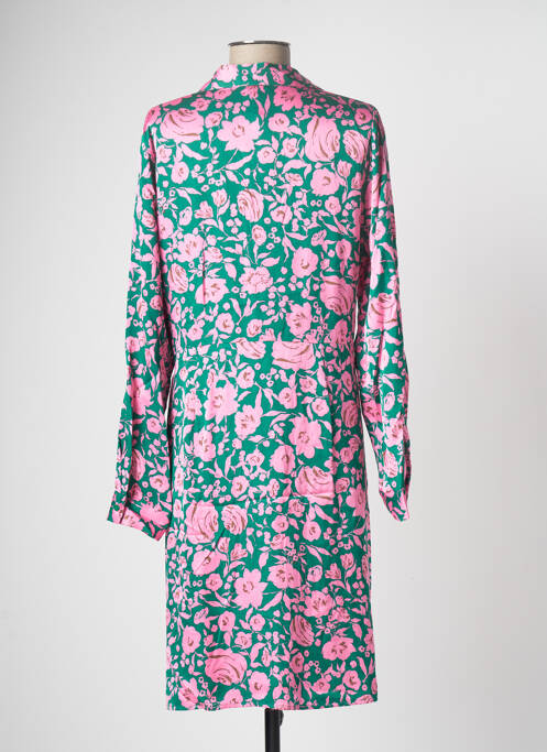 Robe mi-longue coupe fluide manches longues vert ESQUALO femme