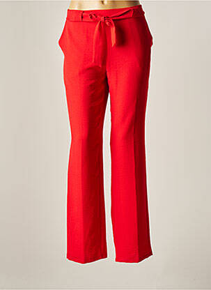 Pantalon droit stretch taille haute rouge TINTA STYLE femme