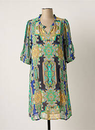 Robe mi-longue manches 3/4 manches 3/4 vert CREAM femme