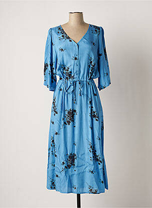Robe longue bleu KAFFE pour femme