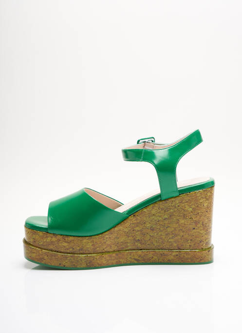 Sandales/Nu pieds vert STRATEGIA femme