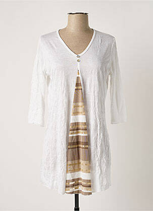 Tunique manches courtes tissage jersey marron EVA TRALALA femme