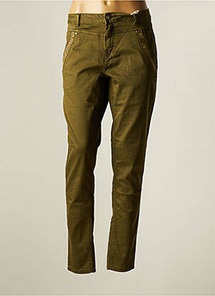 Pantalon slim stretch taille normale vert CREAM femme