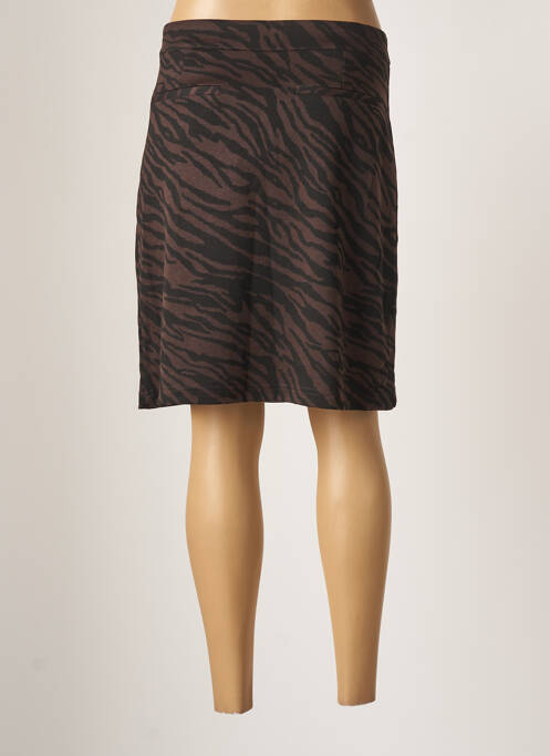 Jupe mi-longue marron ICHI pour femme