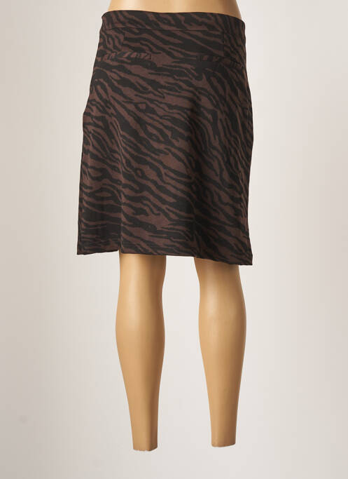 Jupe mi-longue marron ICHI pour femme