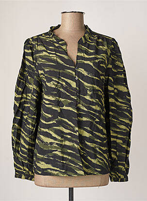 Blouse poignets boutonnés avec fente manches longues vert B.YOUNG femme