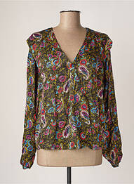 Blouse imprimé fleurs manches longues noir VILA femme