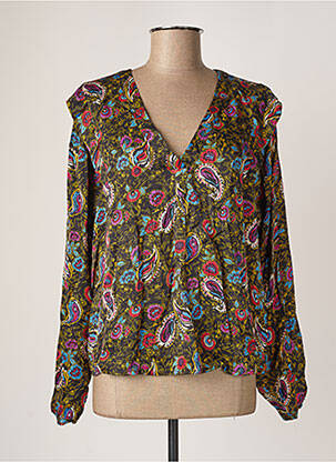 Blouse imprimé fleurs manches longues noir VILA femme
