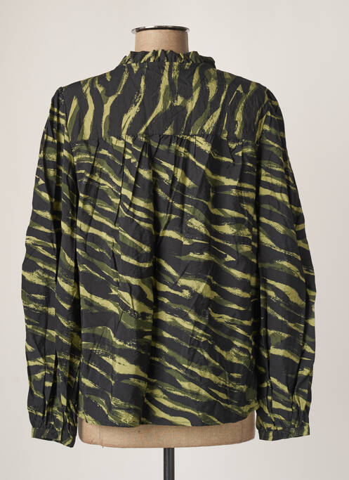 Blouse poignets boutonnés avec fente manches longues vert B.YOUNG femme