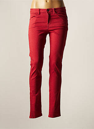 Pantalon slim broderie rivets taille normale rouge C'EST BEAU LA VIE femme