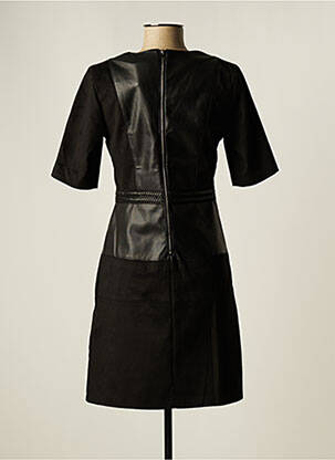 Robe courte fermeture zippée au dos manches courtes noir JULIE GUERLANDE femme