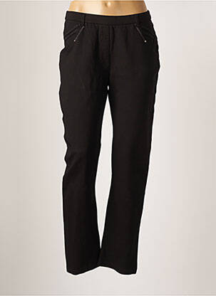 Pantalon droit stretch taille normale noir CHRISTINE LAURE femme