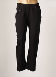 Pantalon droit stretch taille normale noir CHRISTINE LAURE femme