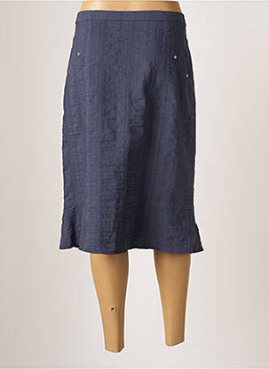 Jupe mi-longue coupe évasée bleu GUY DUBOUIS femme