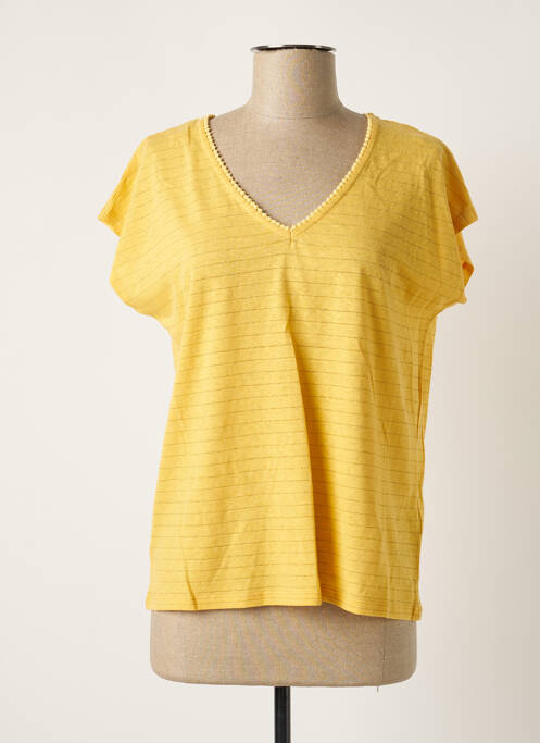 T-shirt jaune C'EST BEAU LA VIE pour femme