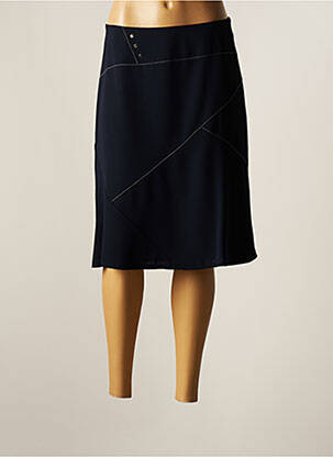 Jupe mi-longue coupe évasée bleu CHRISTINE LAURE femme