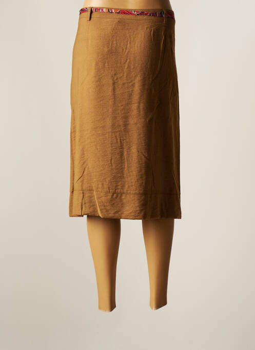 Jupe mi-longue marron CHRISTINE LAURE pour femme