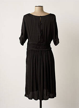 Robe mi-longue coupe fluide manches courtes noir MD'M femme