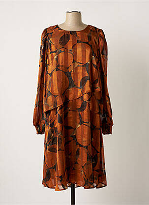 Robe mi-longue orange SIGNATURE pour femme