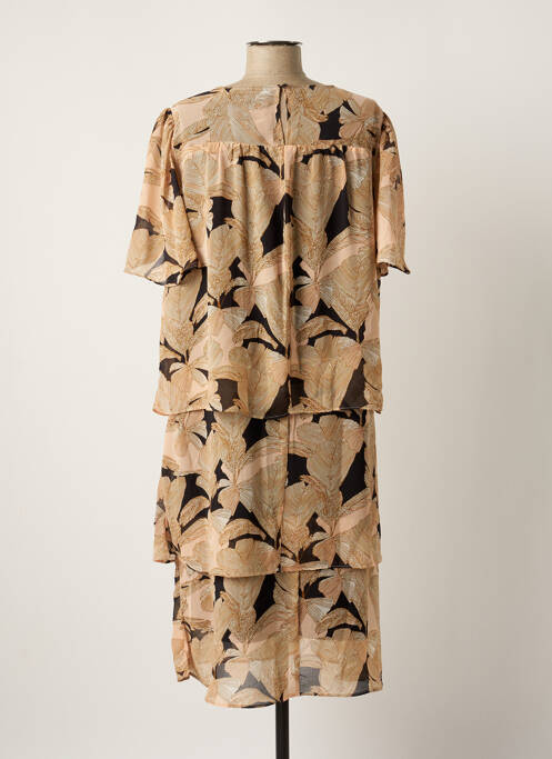 Robe mi-longue beige SIGNATURE pour femme