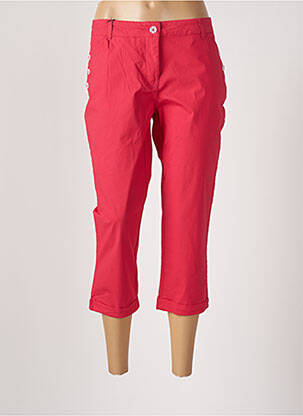 Pantacourt stretch taille normale rouge BASTINGAGE femme