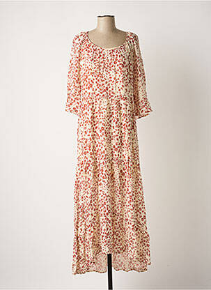 Robe longue manches longues manches longues beige ESE O ESE femme