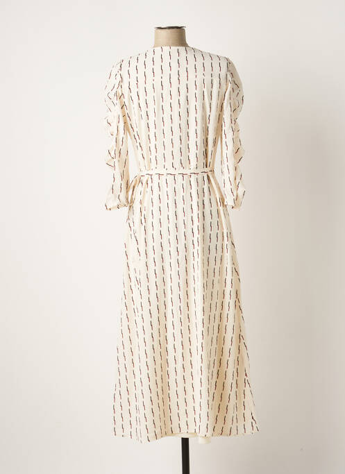 Robe mi-longue beige ICHI pour femme