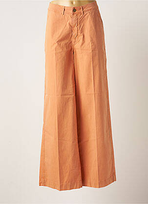 Pantalon large fermeture zippée sous rabat boutonné taille haute orange SUMMUM femme
