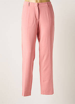 Pantalon chino fermeture zippée sous rabat boutonné taille normale rose SUMMUM femme