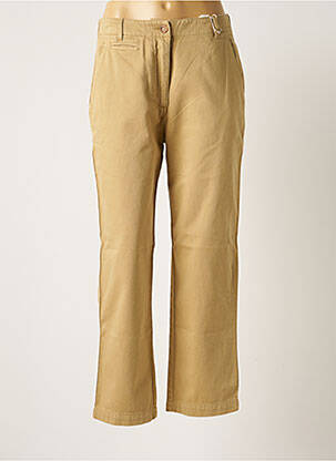 Pantalon chino fermeture zippée sous rabat boutonné taille haute beige LAB DIP PARIS femme