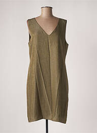 Robe mi-longue fermeture zippée au dos manches courtes vert MOLLY BRACKEN femme