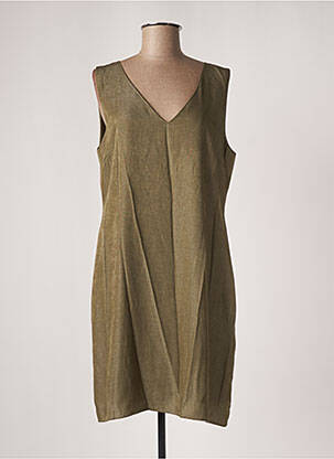 Robe mi-longue fermeture zippée au dos manches courtes vert MOLLY BRACKEN femme