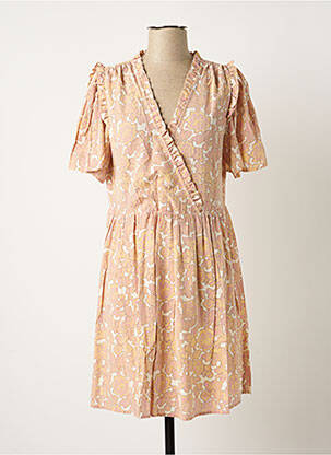 Robe courte coupe fluide manches courtes rose ATELIER REVE femme
