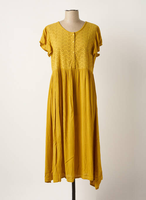 Robe longue jaune LOSAN pour femme