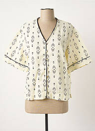 Chemisier manches courtes manches courtes beige FOR EVER femme