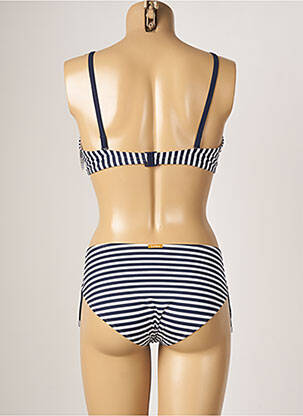 Maillot de bain 2 pièces stretch haut soutien-gorge moulé bleu LIDEA femme