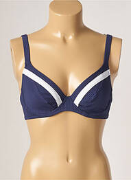 Haut de maillot de bain stretch haut soutien-gorge emboitant bleu LIDEA femme