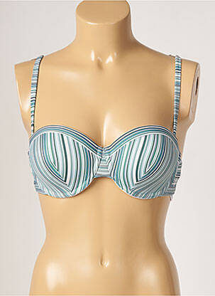 Haut de maillot de bain bretelles élastiquées haut soutien-gorge push-up vert OLYMPIA femme