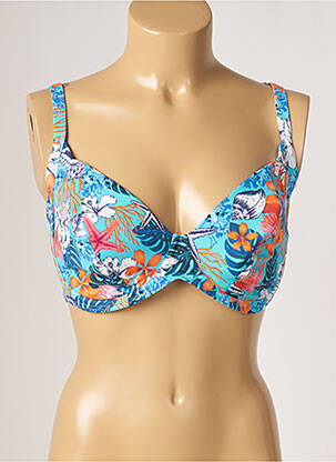 Haut de maillot de bain stretch haut soutien-gorge emboitant bleu OLYMPIA femme