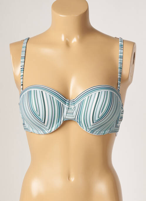 Haut de maillot de bain bretelles élastiquées haut soutien-gorge push-up vert OLYMPIA femme