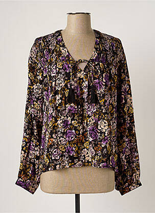 Blouse imprimé fleurs manches longues noir CREAM femme